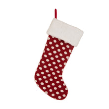 Load image into Gallery viewer, 21"L Fabric Pompom Stocking,"Merry Christmas"