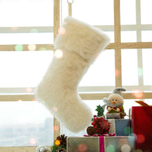 Load image into Gallery viewer, 21"L White Plush Christmas Stocking