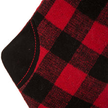 Load image into Gallery viewer, 21"L Fur Black/Red Buffalo Plaid Stocking