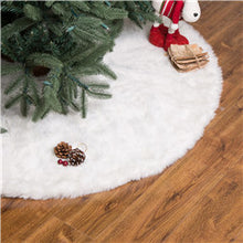 Load image into Gallery viewer, 48"D White Plush Christmas Tree Skirt