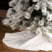 Load image into Gallery viewer, 48"D White Plush Christmas Tree Skirt