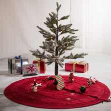 Load image into Gallery viewer, 48“L Knitted Acrylic Christmas Tree Skirt - Red