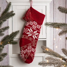 Load image into Gallery viewer, 24"L Knitted Acrylic Christmas Stocking w/Snowflake