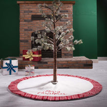 Load image into Gallery viewer, 48"D White Fleece Christmas Tree Skirt - Merry Christmas