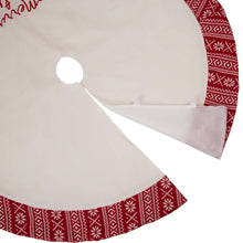 Load image into Gallery viewer, 48"D White Fleece Christmas Tree Skirt - Merry Christmas