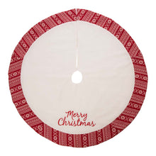 Load image into Gallery viewer, 48"D White Fleece Christmas Tree Skirt - Merry Christmas