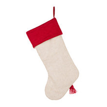 Load image into Gallery viewer, 21''L LED Embroidered Linen Christmas Stocking - Reindeer
