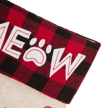 Load image into Gallery viewer, 21''L LED Embroidered Linen Christmas Stocking - Cat