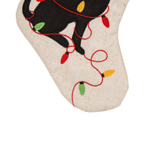 Load image into Gallery viewer, 21''L LED Embroidered Linen Christmas Stocking - Dog