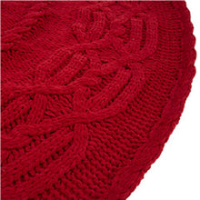 Load image into Gallery viewer, 52"D Knitted Polyester Red Christmas Tree Skirt