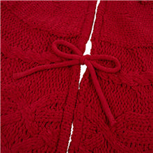Load image into Gallery viewer, 52"D Knitted Polyester Red Christmas Tree Skirt