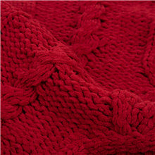 Load image into Gallery viewer, 52"D Knitted Polyester Red Christmas Tree Skirt