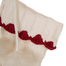 Load image into Gallery viewer, 22"L Knitted Polyester White Christmas Stocking w/Red Trim & Pompom