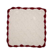Load image into Gallery viewer, Knitted Polyester White Pillow Cover with Red Trim & Pompom