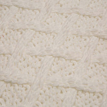 Load image into Gallery viewer, Knitted Polyester White Pillow Cover with Red Trim & Pompom
