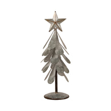 Load image into Gallery viewer, Iron Galvanized Christmas Tree Table Decor, 14.5"H