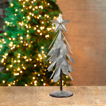 Load image into Gallery viewer, Iron Galvanized Christmas Tree Table Decor, 14.5"H