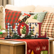 Load image into Gallery viewer, 14.96"L Wooden Plaid "NOEL" Table Decor