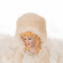 Load image into Gallery viewer, Handmade Faux Fur Angel Christmas Treetop Ornament Decoration 12" H - White