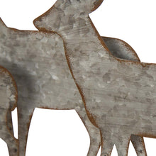 Load image into Gallery viewer, 13.19"L Galvanized Metal/Wooden Reindeer Table Décor