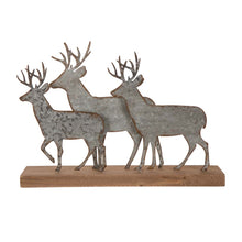 Load image into Gallery viewer, 13.19"L Galvanized Metal/Wooden Reindeer Table Décor