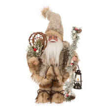 Load image into Gallery viewer, Handmade Faux Fur Santa Figurine Christmas Holiday Decoration Ornaments Gray 12-inch