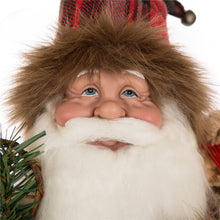 Load image into Gallery viewer, Handmade Plaid Santa Claus Figure Christmas Decoration Ornaments Holiday Decor 18-inch