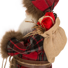 Load image into Gallery viewer, Handmade Plaid Santa Claus Figure Christmas Decoration Ornaments Holiday Decor 18-inch