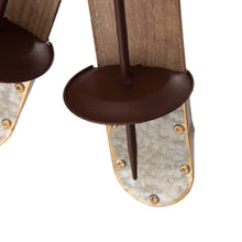 Load image into Gallery viewer, 35"H Christmas Wooden/Galvanized Ski Décor