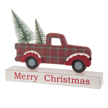 Load image into Gallery viewer, 12.81"L Wooden/Metal Red Truck Table Decor