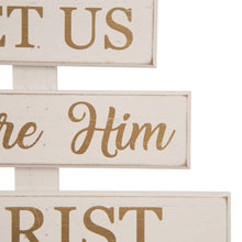 Load image into Gallery viewer, 17.83"H Wooden Nativity Table Tree Decor