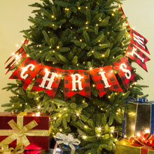 Load image into Gallery viewer, 108"L Plaid "MERRY CHRISTMAS" Banner Garland