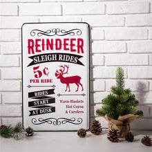 Load image into Gallery viewer, 23.62"H Farmhouse Enameled Metal Reindeer Wall Sign