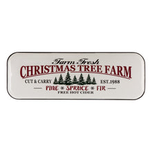 Load image into Gallery viewer, 43.11"L Farmhouse Decor Metal Enamel Christmas Tree Farm Sign