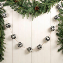 Load image into Gallery viewer, 72"L Black & White Plaid Fabric Garland