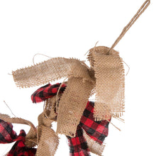 Load image into Gallery viewer, 72"L Red & Black Plaid Fabric/Linen Garland