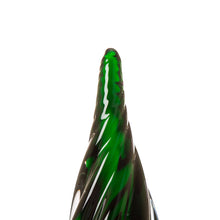 Load image into Gallery viewer, 11.61"H Green Striped Table Decor Glass Christmas Tree