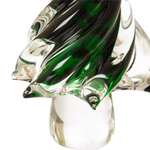 Load image into Gallery viewer, Striped Table Decor Glass Christmas Tree, 7.9" H, Green