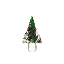 Load image into Gallery viewer, Striped Table Decor Glass Christmas Tree, 7.9" H, Green