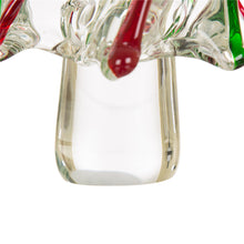 Load image into Gallery viewer, 11.61"H Red/Green Table Decor Striped Glass Christmas Tree