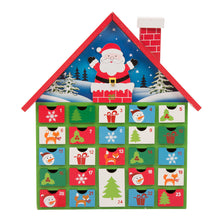 Load image into Gallery viewer, Handcrafted Wooden Santa House Christmas Countdown Calendar With Drawer