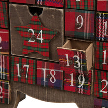 Load image into Gallery viewer, Handcrafted Wooden Christmas Countdown Calendar With Drawer (Reindeer)