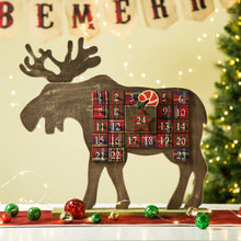 Load image into Gallery viewer, Handcrafted Wooden Christmas Countdown Calendar With Drawer (Reindeer)