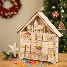 Load image into Gallery viewer, Handcrafted Wooden Christmas Countdown Advent Calendar With Drawer (Multi)