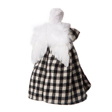 Load image into Gallery viewer, 12"H Black/White Plaid Angel Tree Topper
