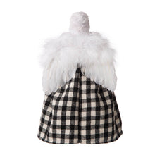 Load image into Gallery viewer, 12"H Black/White Plaid Angel Tree Topper