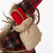 Load image into Gallery viewer, Handmade Plaid Santa Claus Figure Christmas Decoration Ornaments Holiday Decor 12-inch