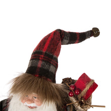 Load image into Gallery viewer, Handmade Plaid Santa Claus Figure Christmas Decoration Ornaments Holiday Decor 12-inch