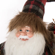 Load image into Gallery viewer, Handmade Plaid Santa Claus Figure Christmas Decoration Ornaments Holiday Decor 12-inch