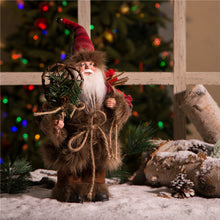 Load image into Gallery viewer, Handmade Plaid Santa Claus Figure Christmas Decoration Ornaments Holiday Decor 12-inch